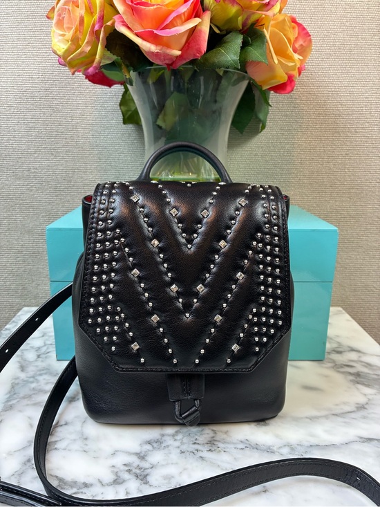 MCM Handbags - MCM Studded Diamond Disco Black Leather Mini Backpack w/ Crystal Accents - EUC